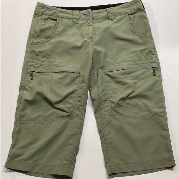ExOfficio Womens Hiking Capri Crop Olive Green Pants Sz 4 - Picture 1 of 8